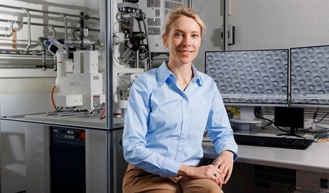 Professor Kirsten Moselund in lab at EPFL