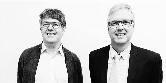 Erik Vilain Thomas (tv) og Jørgen Arendt Jensen (th). Foto: Innovationsfonden